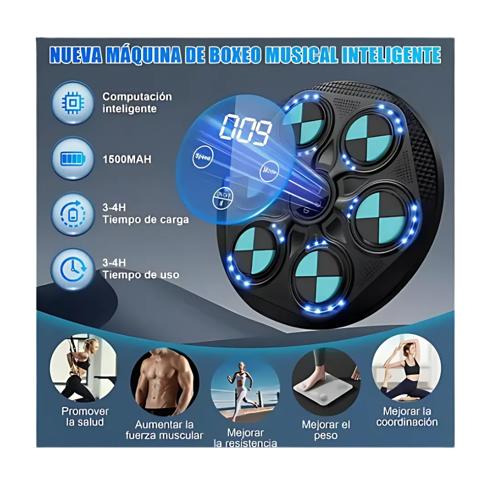 Máquina Boxeo Bluetooth Niveles De Práctica Incluye Guantes