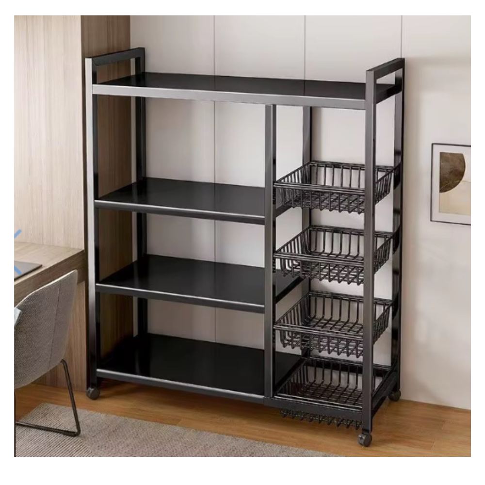 Estante Organizador Metálico Con 4 Lvl Con Ruedas Multiuso