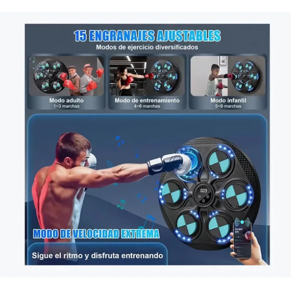 Máquina Boxeo Bluetooth Niveles De Práctica Incluye Guantes