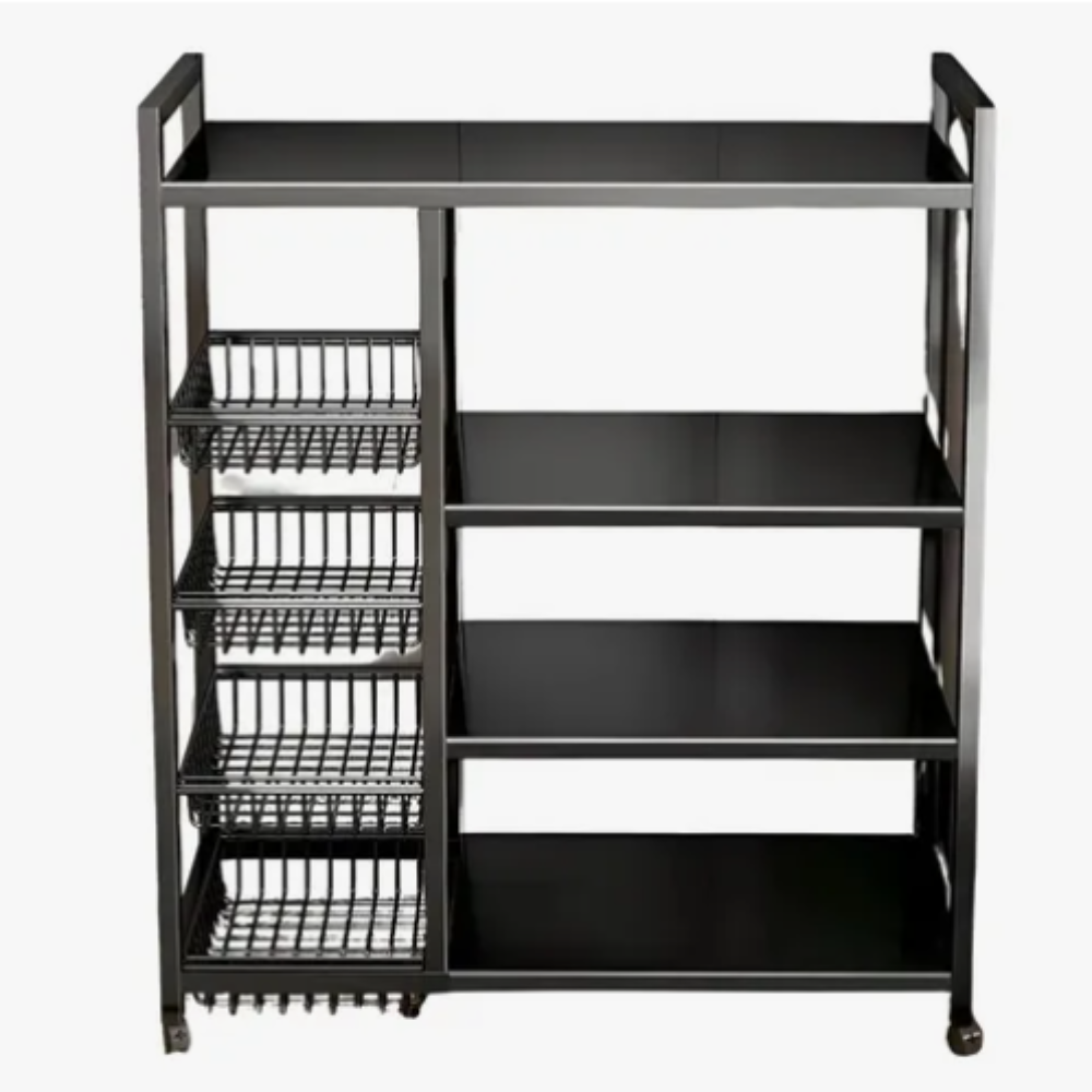 Estante Organizador Metálico Con 4 Lvl Con Ruedas Multiuso