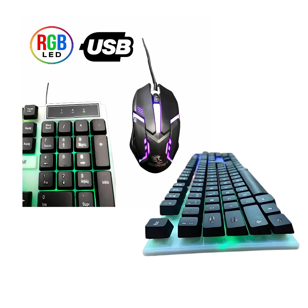 Combo Teclado y Mouse Alambrico Gamer RGB KT - 288