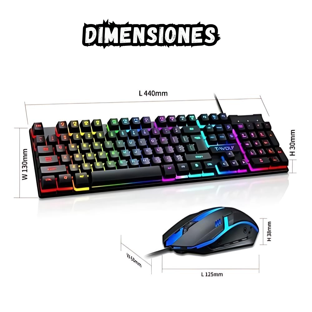 Combo Teclado y Mouse Alambrico Gamer RGB KT - 288