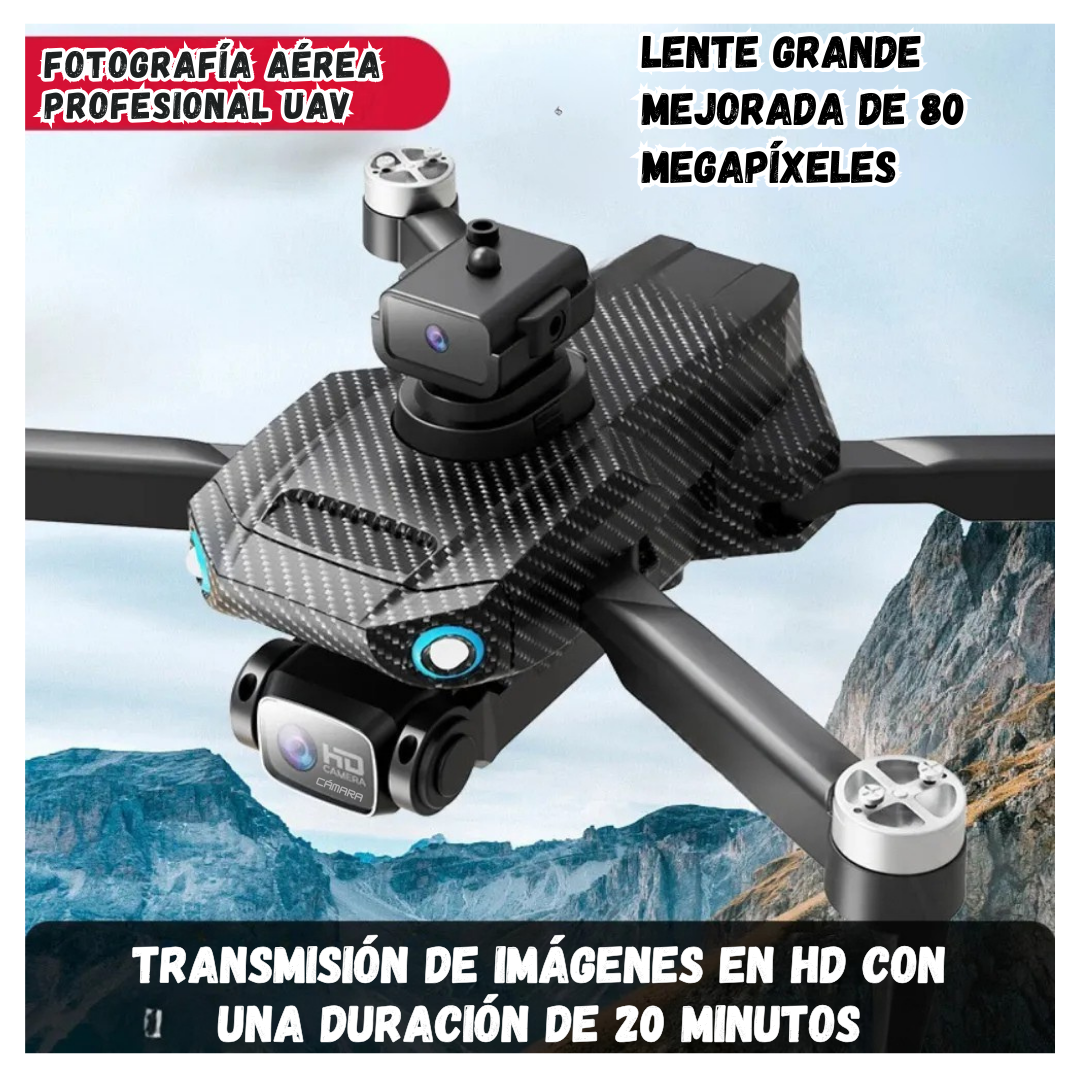 Drone T3 Pro Con Gps, Doble Cámara 1080p, Estuche Y Baterías