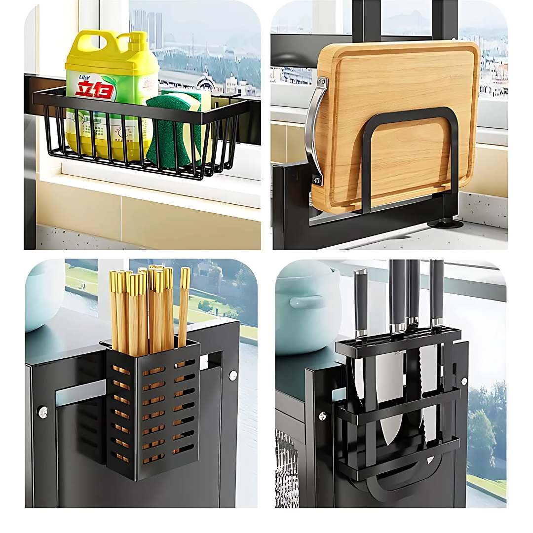 Escurridor Platos Cocina Con Gabinete Color Negro 65cm