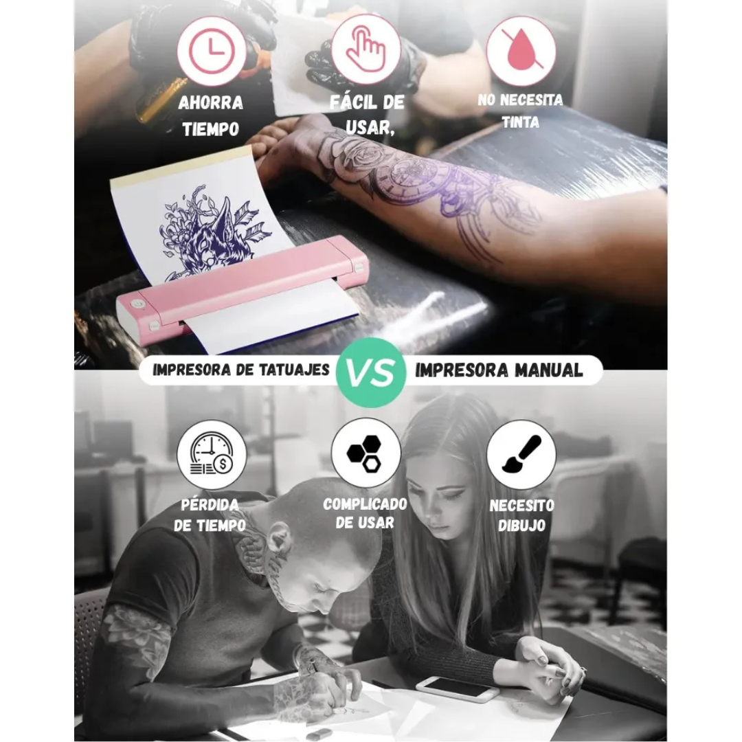 Impresora Portatil Phomemo Bluetooth Termica + Resma Carta