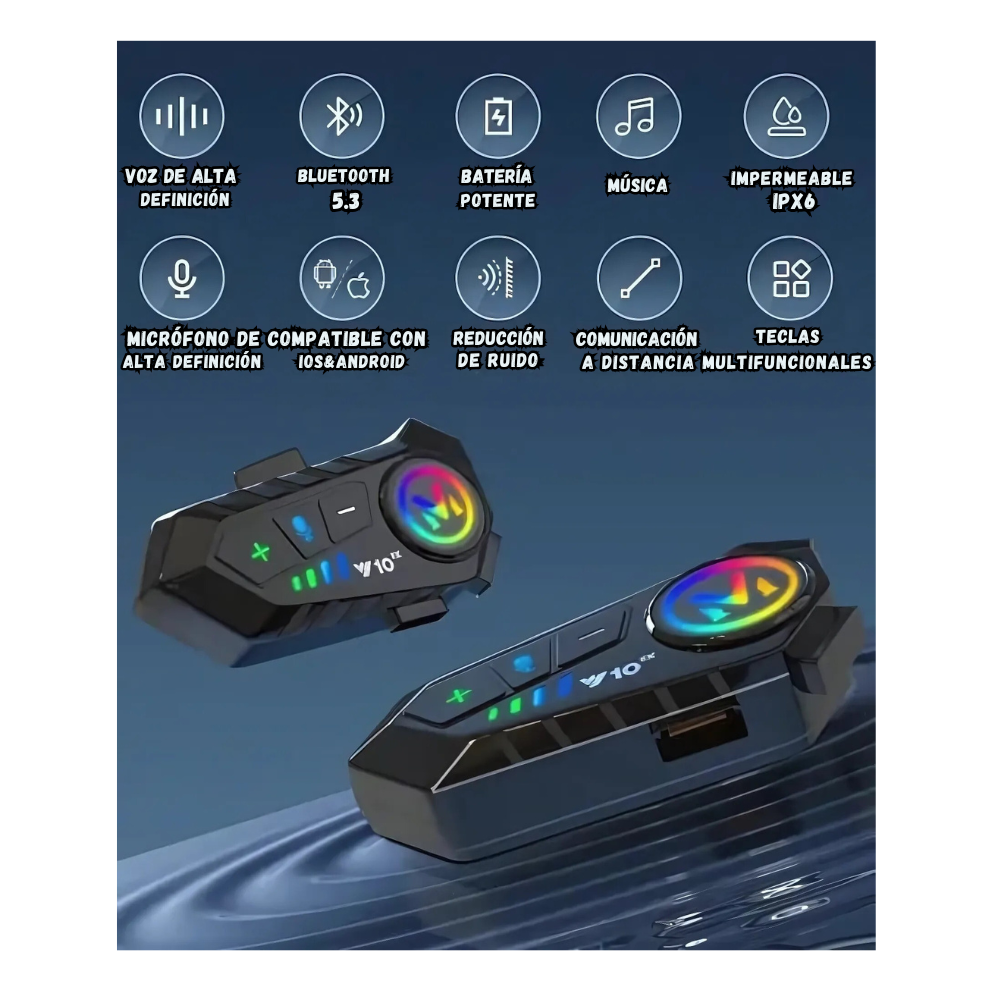 Intercomunicador Bluetooth Para Moto V10 Nuevo Modelo 2025 X2