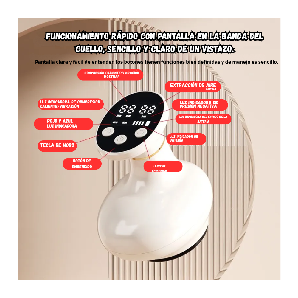 Masajeador Al Vacío Anticelulítico Digital Drenaje Linfático