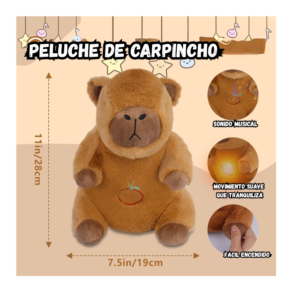 Peluche Capibara Respira Y Tranquiliza Sonido Musical