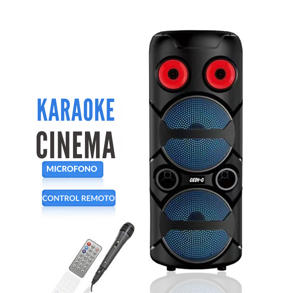 Parlante Bluetooth Torre Doble Bocina Portátil + Micrófono