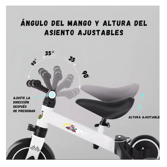 Bicicleta De Equilibrio Infantil 3 En 1 Con Pedales