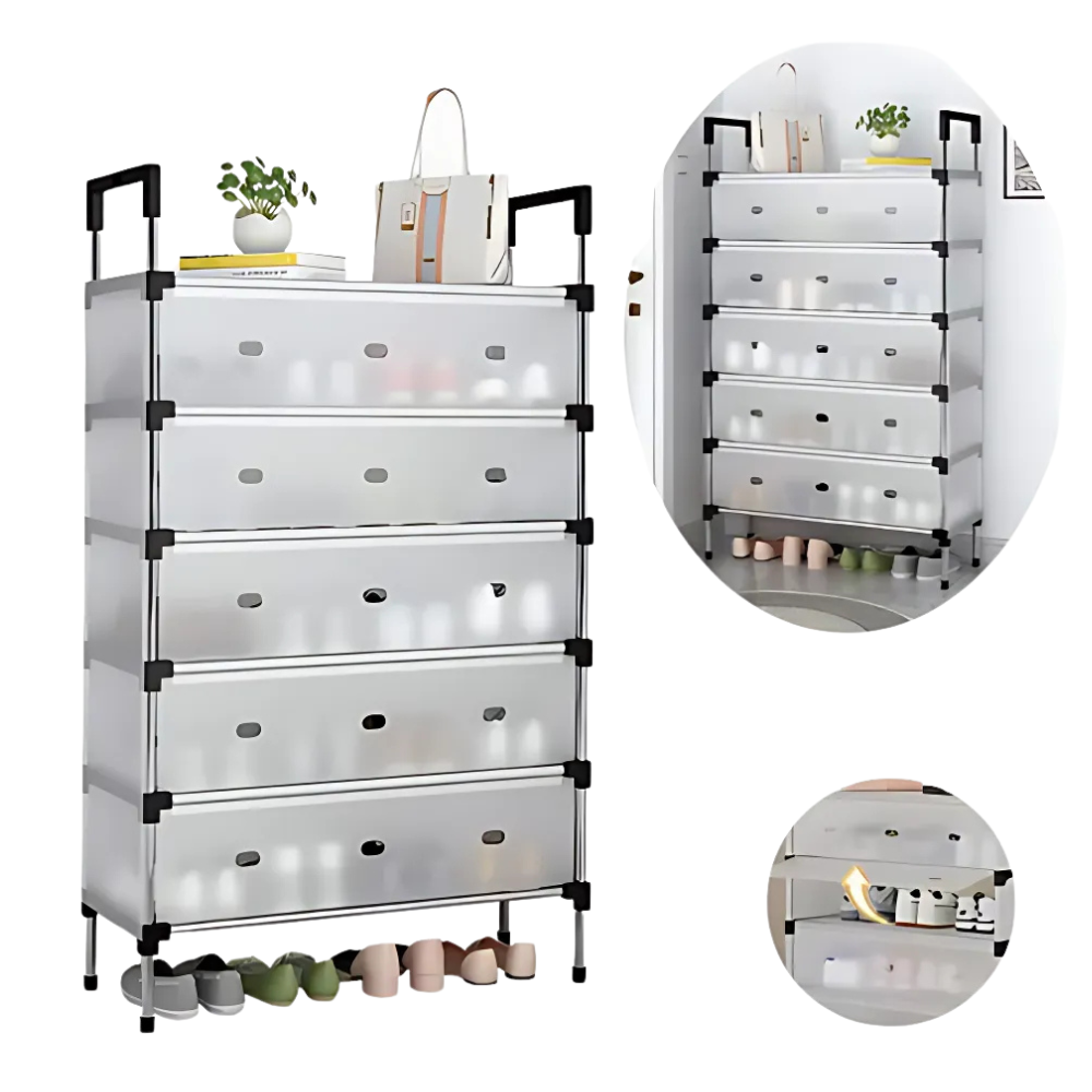 Zapatero Organizador Gabinete Moderno 18 Pares Con Puertas