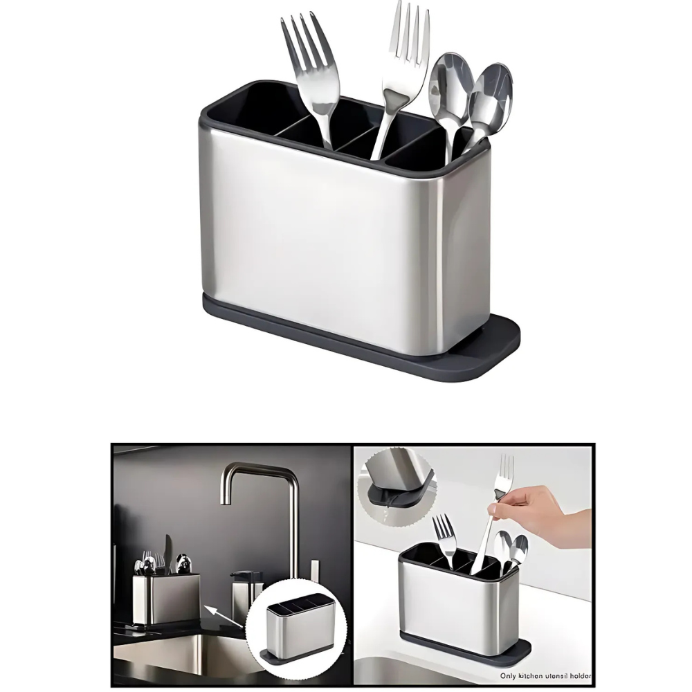 Escurridor De Cubiertos Utensilios Cocina Acero Inoxidable