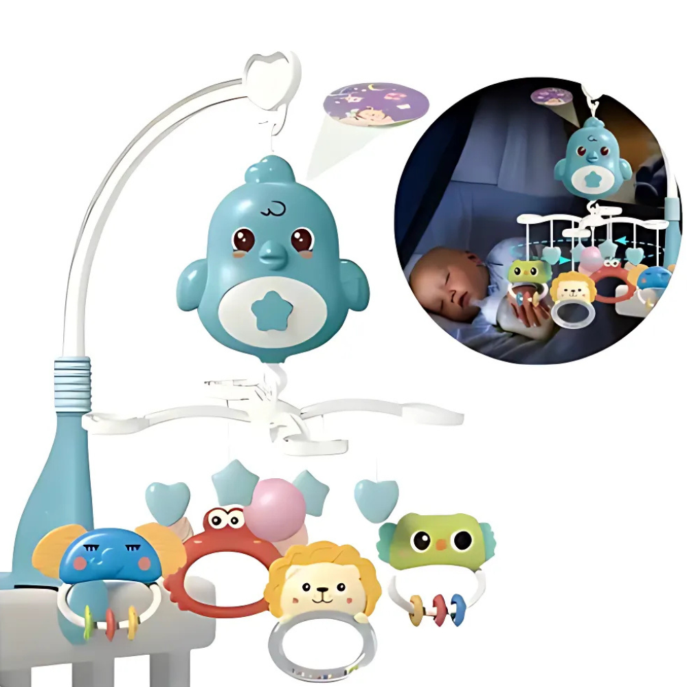 Móvil Musical Para Cuna Bebe Con Proyector Y Rotación 360°