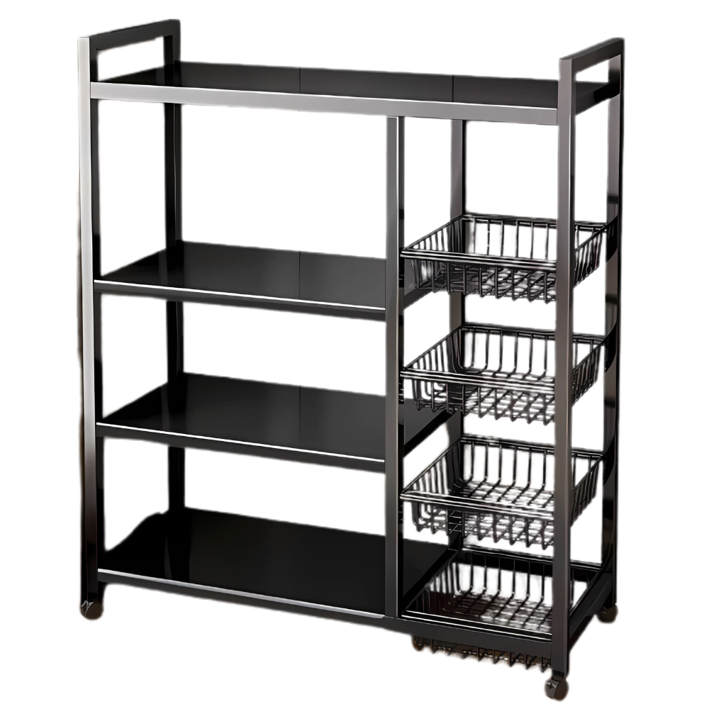 Estante Organizador Metálico Con 4 Lvl Con Ruedas Multiuso
