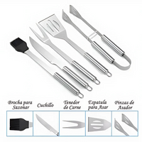 Juego De Barbacoa Utensilios De Parrilla Inoxidable De 15pzs