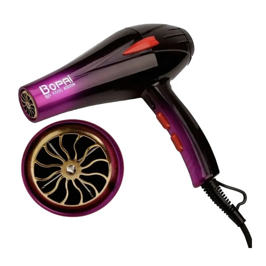 Secador De Pelo Bopai 4000w Bp5500 Más Difusores Color Negro