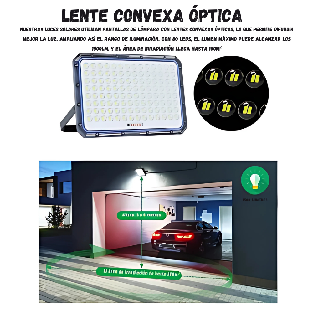 Reflector Solar Led Lampara 5000w Jortan Con Control Y Panel