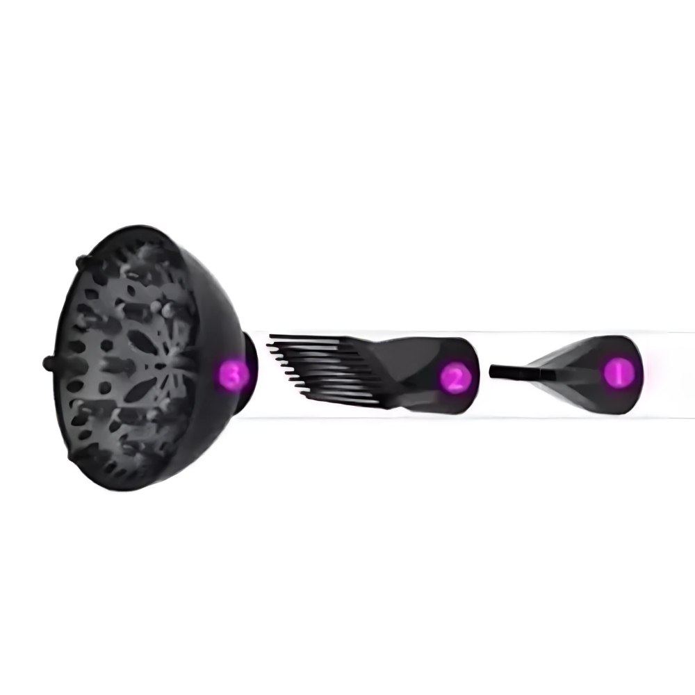 Secador De Pelo Bopai 4000w Bp5500 Más Difusores Color Negro