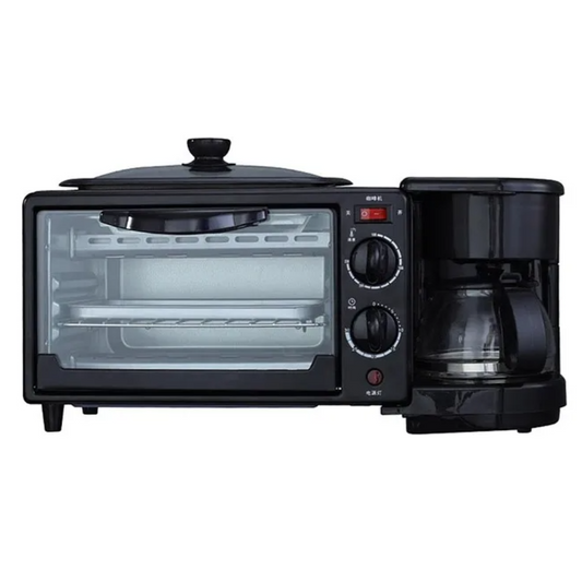 Horno Eléctrico Tostador Sokany Cafetera Parrilla 3 En 1