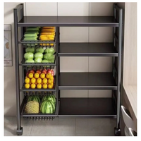 Estante Organizador Metálico Con 4 Lvl Con Ruedas Multiuso