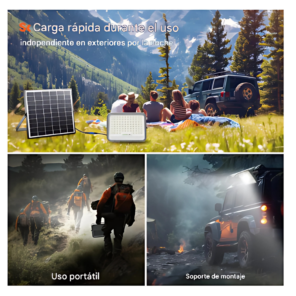 Reflector Solar Led Lampara 5000w Jortan Con Control Y Panel