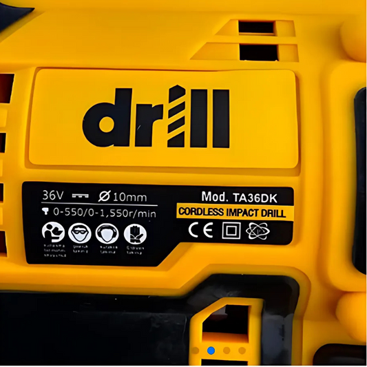 Taladro Atornillador Percutor Inalámbrico De 36 Voltios 3/8