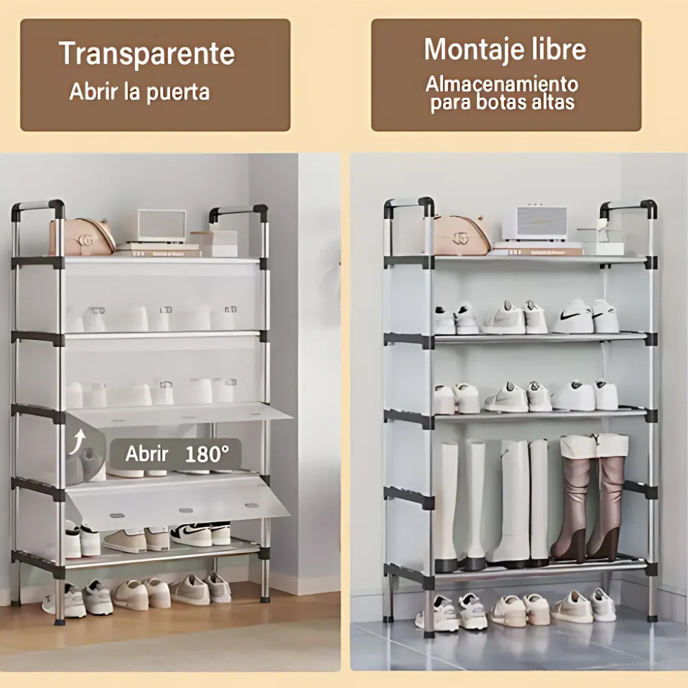 Zapatero Organizador Gabinete Moderno 18 Pares Con Puertas