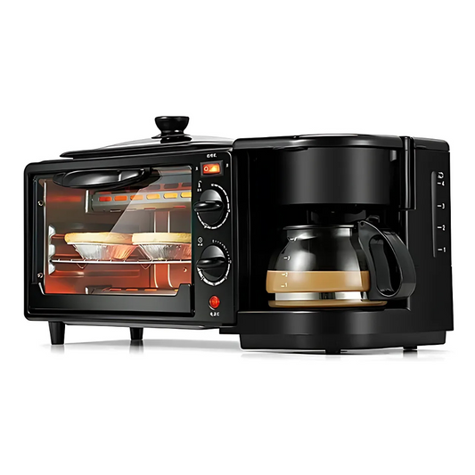 Horno Eléctrico Tostador Sokany Cafetera Parrilla 3 En 1