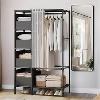 Closet Ropero Armario Perchero Organizador Con Cortina