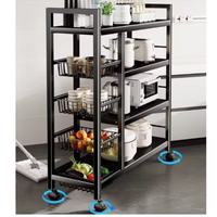 Estante Organizador Metálico Con 4 Lvl Con Ruedas Multiuso