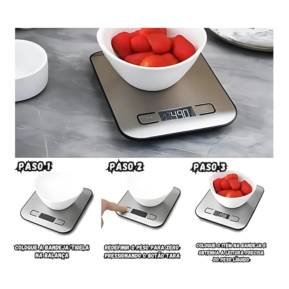 Bascula Balanza Gramera Impermeable Pantalla Digital 5kg