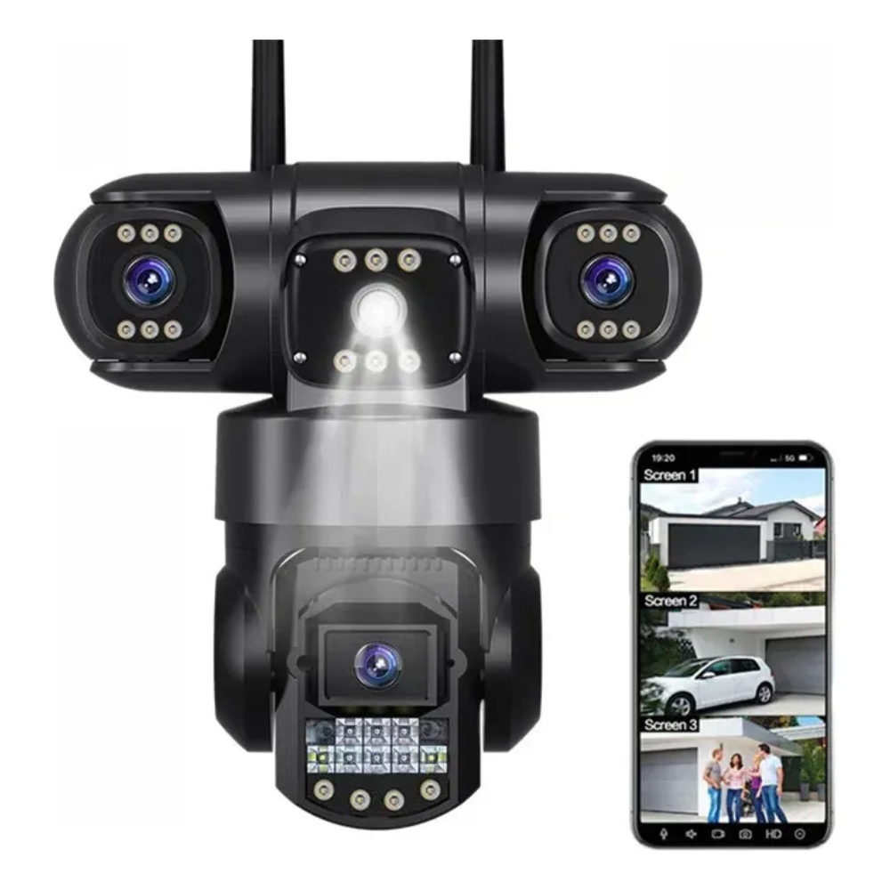 Cámara Exterior Triple Lente Robotica 12mp Zoom X10 App V380