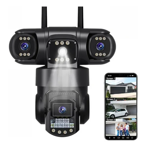 Cámara Exterior Triple Lente Robotica 12mp Zoom X10 App V380