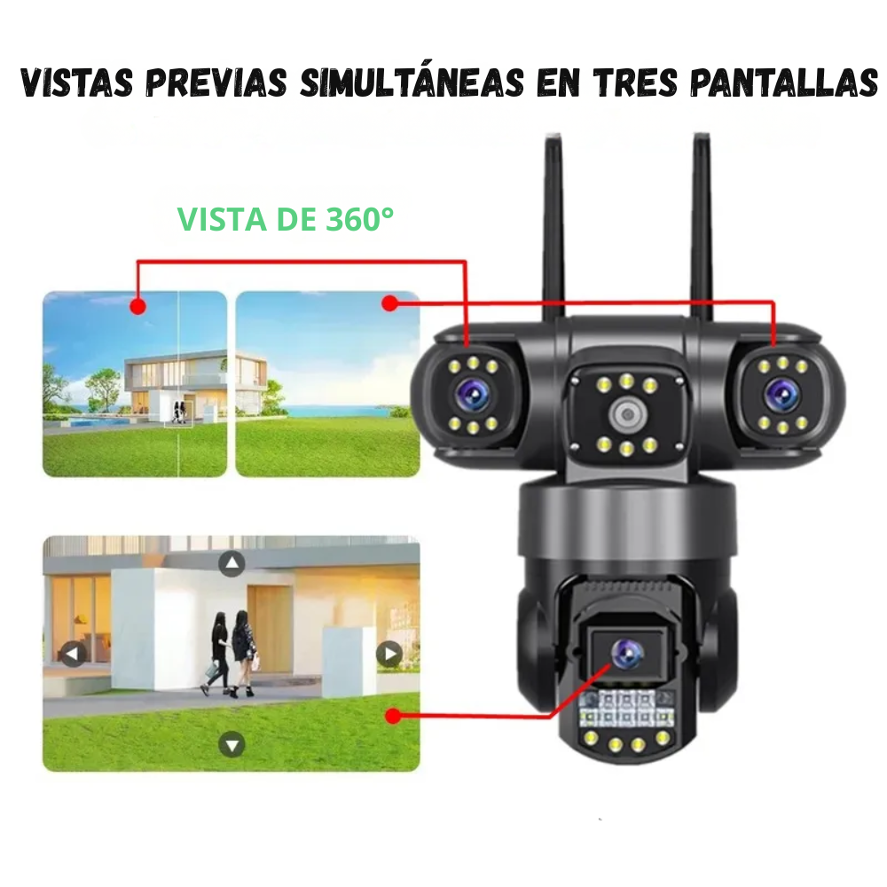 Cámara Exterior Triple Lente Robotica 12mp Zoom X10 App V380