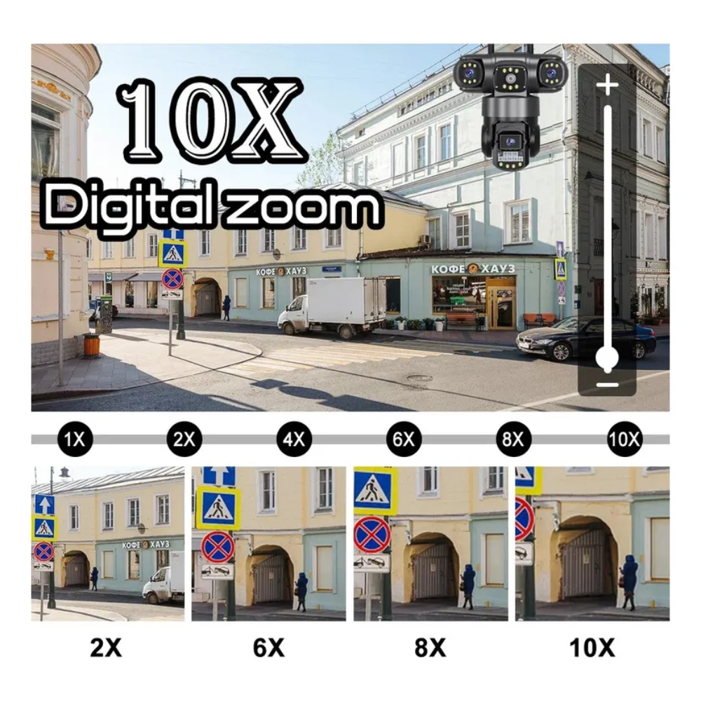 Cámara Exterior Triple Lente Robotica 12mp Zoom X10 App V380