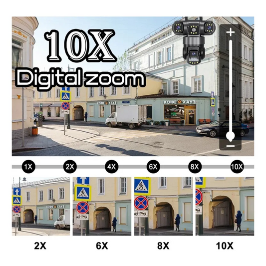 Cámara Exterior Triple Lente Robotica 12mp Zoom X10 App V380