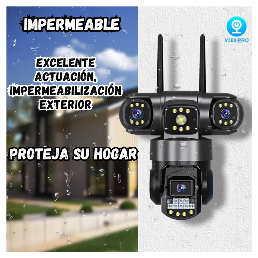 Cámara Exterior Triple Lente Robotica 12mp Zoom X10 App V380