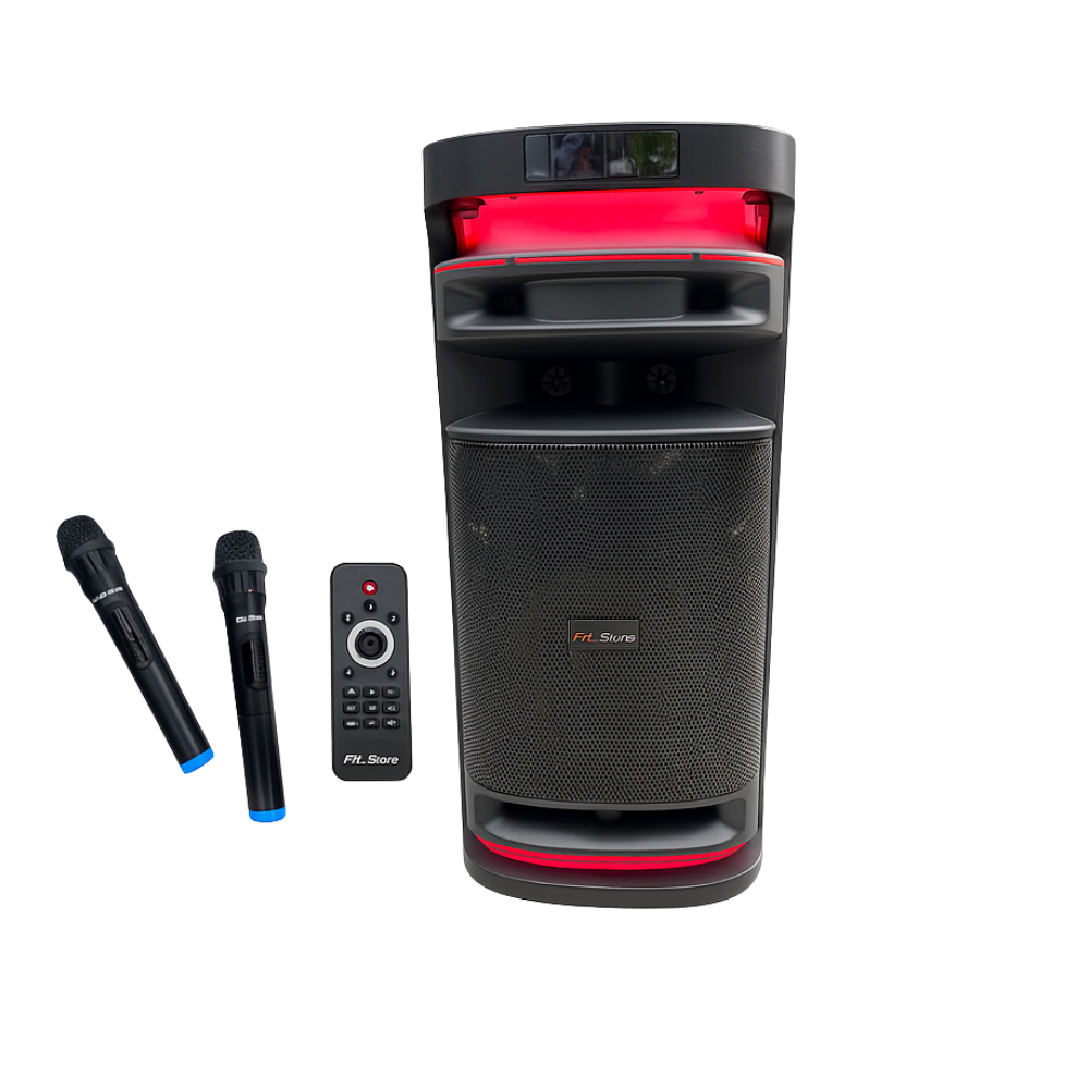 Parlante Portátil Recargable 8 Doble Woofer Con Luces Rgb