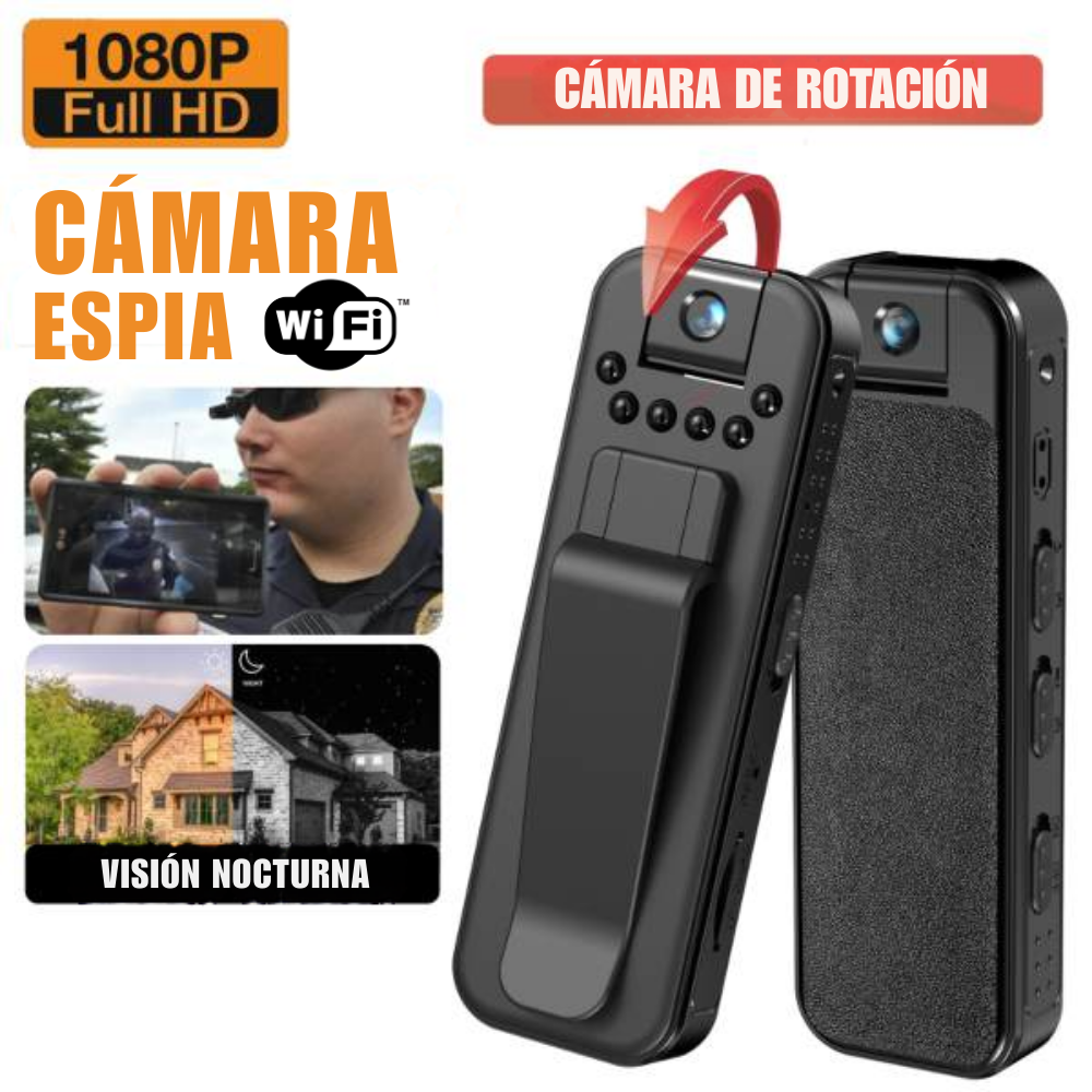 Cámara Espía Lente Giratorio Visión Nocturna Infrarroja 1080