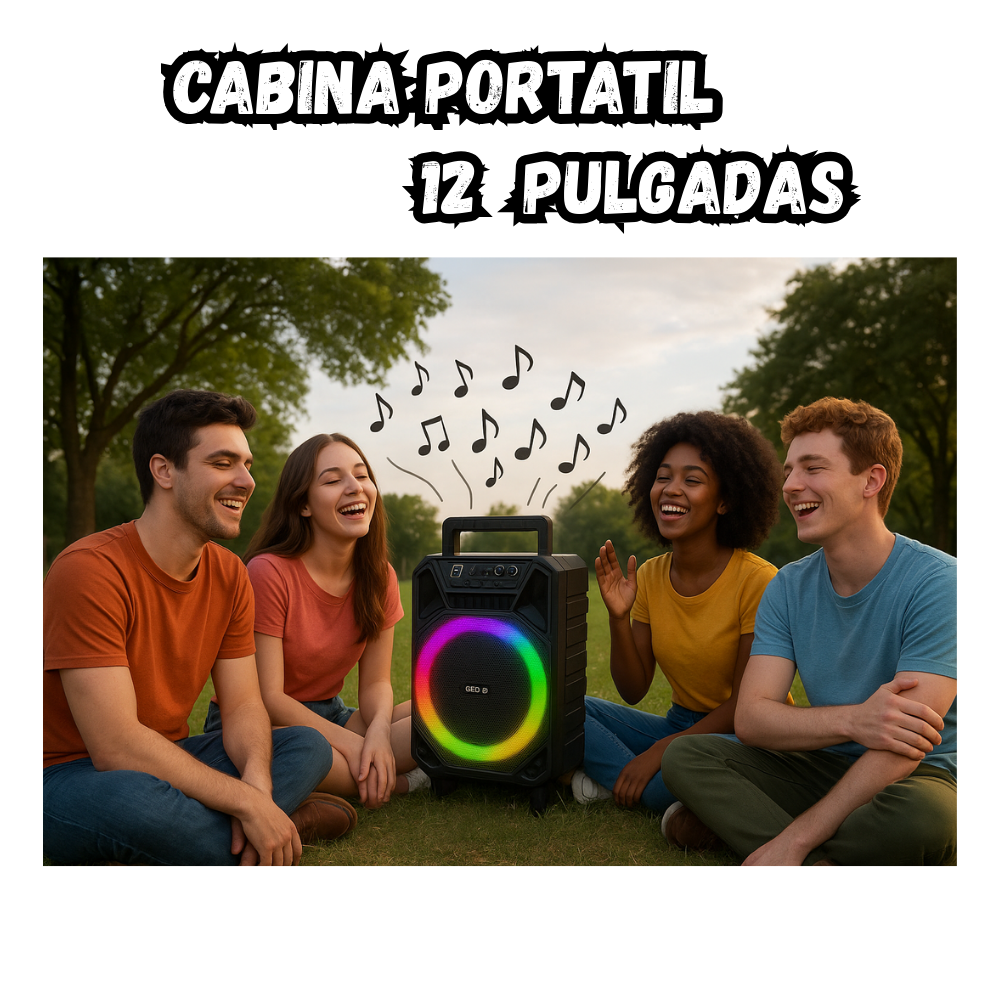 Cabina Portátil 12 Pulgadas +control +micrófono Inalámbrico