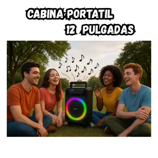 Cabina Portátil 12 Pulgadas +control +micrófono Inalámbrico