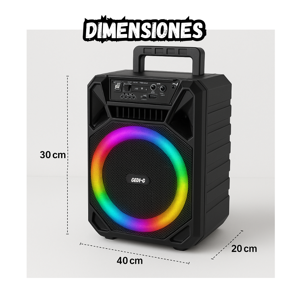 Cabina Portátil 12 Pulgadas +control +micrófono Inalámbrico
