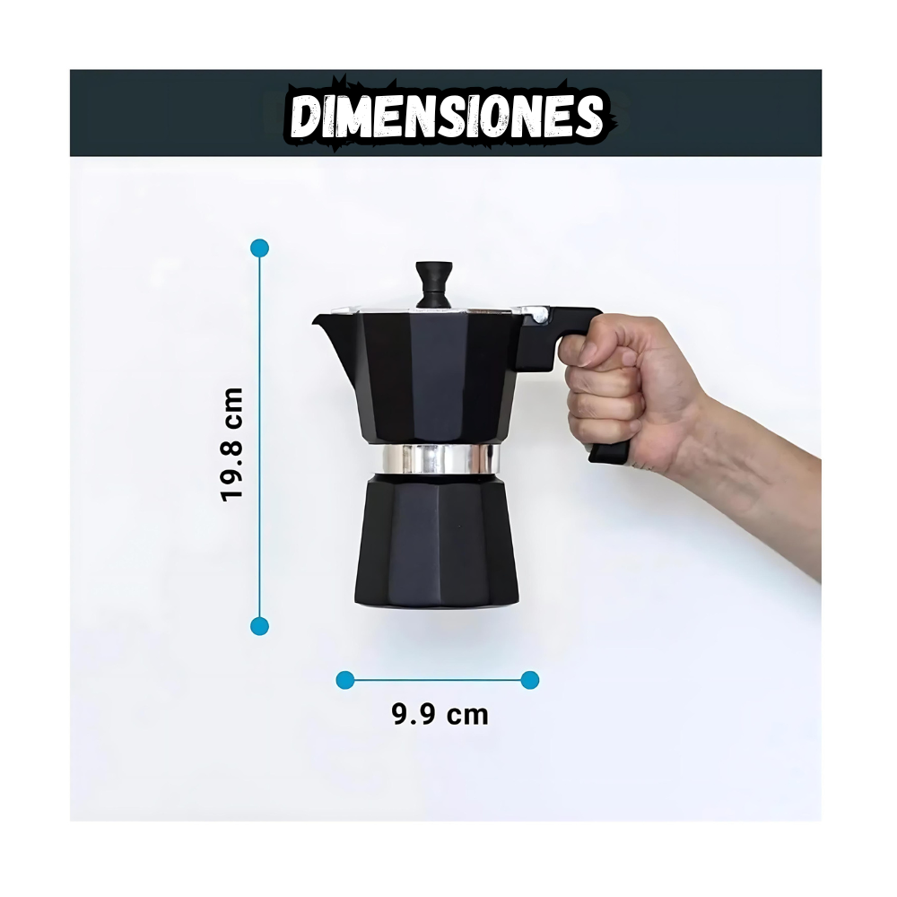 Cafetera Italiana Moka 6 tazas  Cafe Tipo Espresso 300 ML