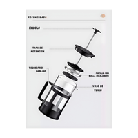 Cafetera Prensa Francesa De Vidrio 350 Ml Con Filtro