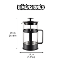 Cafetera Prensa Francesa De Vidrio 350 Ml Con Filtro