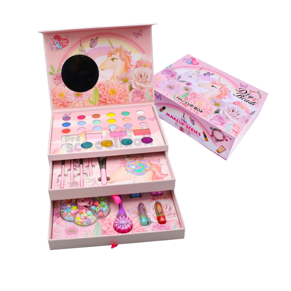 Set de maquillaje no toxico Unicornio Diy Beads Kit Completo