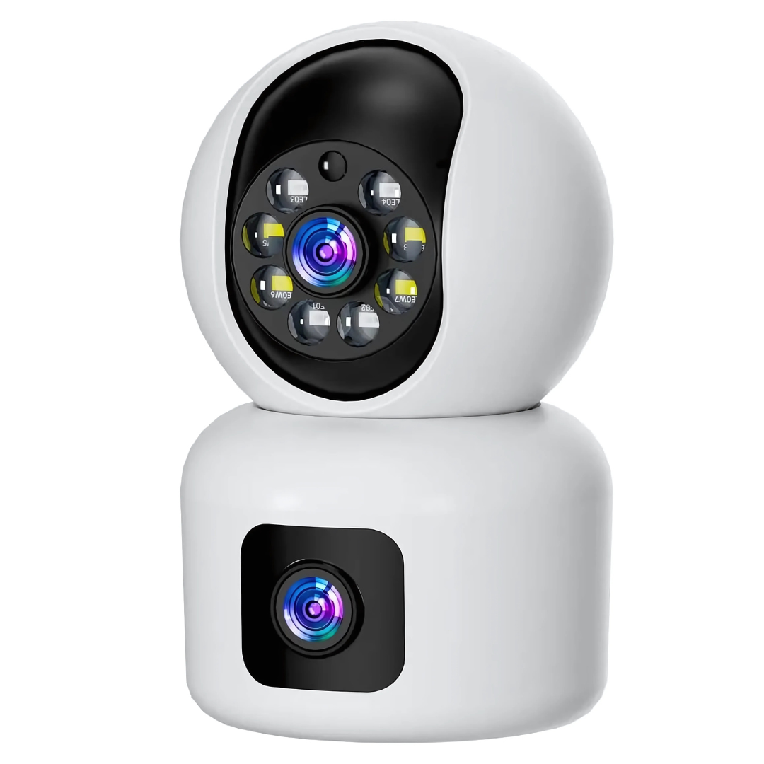 Camara De Seguridad Wifi Ip Doble Lente Robotica App Icsee