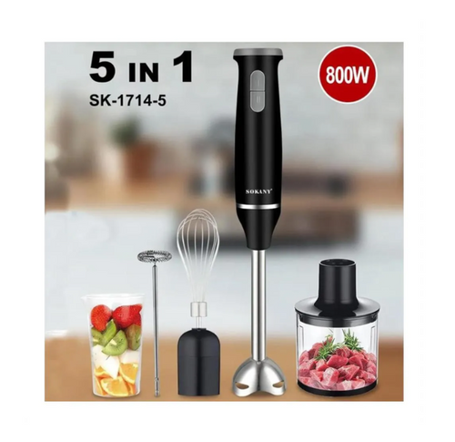 Batidora De Mano Electrica 5 en 1 Sokany Potente Multifuncional 800W