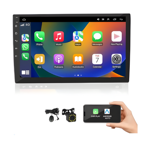 Pantalla CarPlay Android Auto 10'' Kit GPS  y Cámara Reversa HD