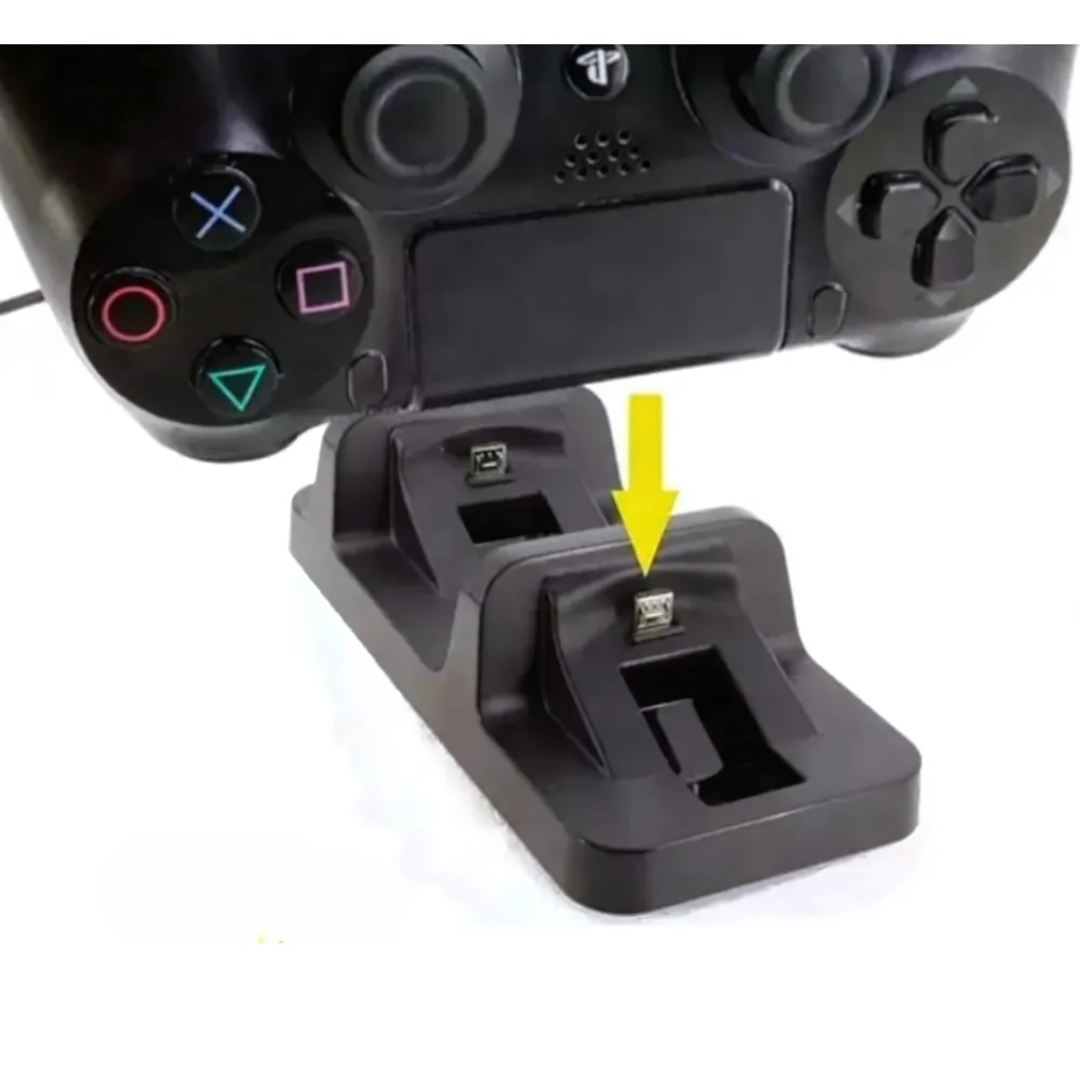 Cargador Controles Ps4 Dual Dock Estación De Carga Doble